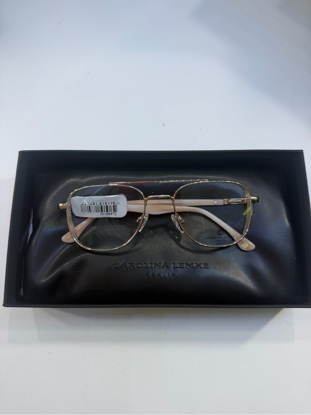 Carolina Lemke Women's Gold & Pink Metal Frame Glasses